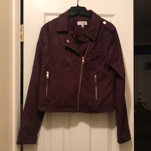 Charlotte Russe Faux Suede Moto Jacket